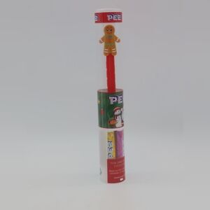 Gingerbread Man Pez Candy Dispenser - Red In Tube New